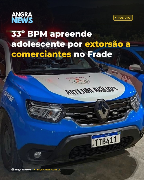 33º BPM apreende adolescente por extorsão a comerciantes no Frade
