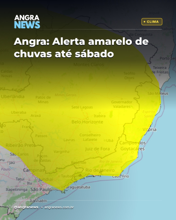Angra: Alerta amarelo de chuvas até sábado