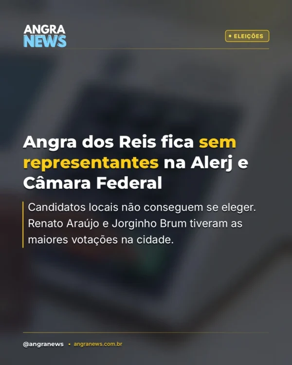 Angra dos Reis fica sem representantes na Alerj e Câmara Federal