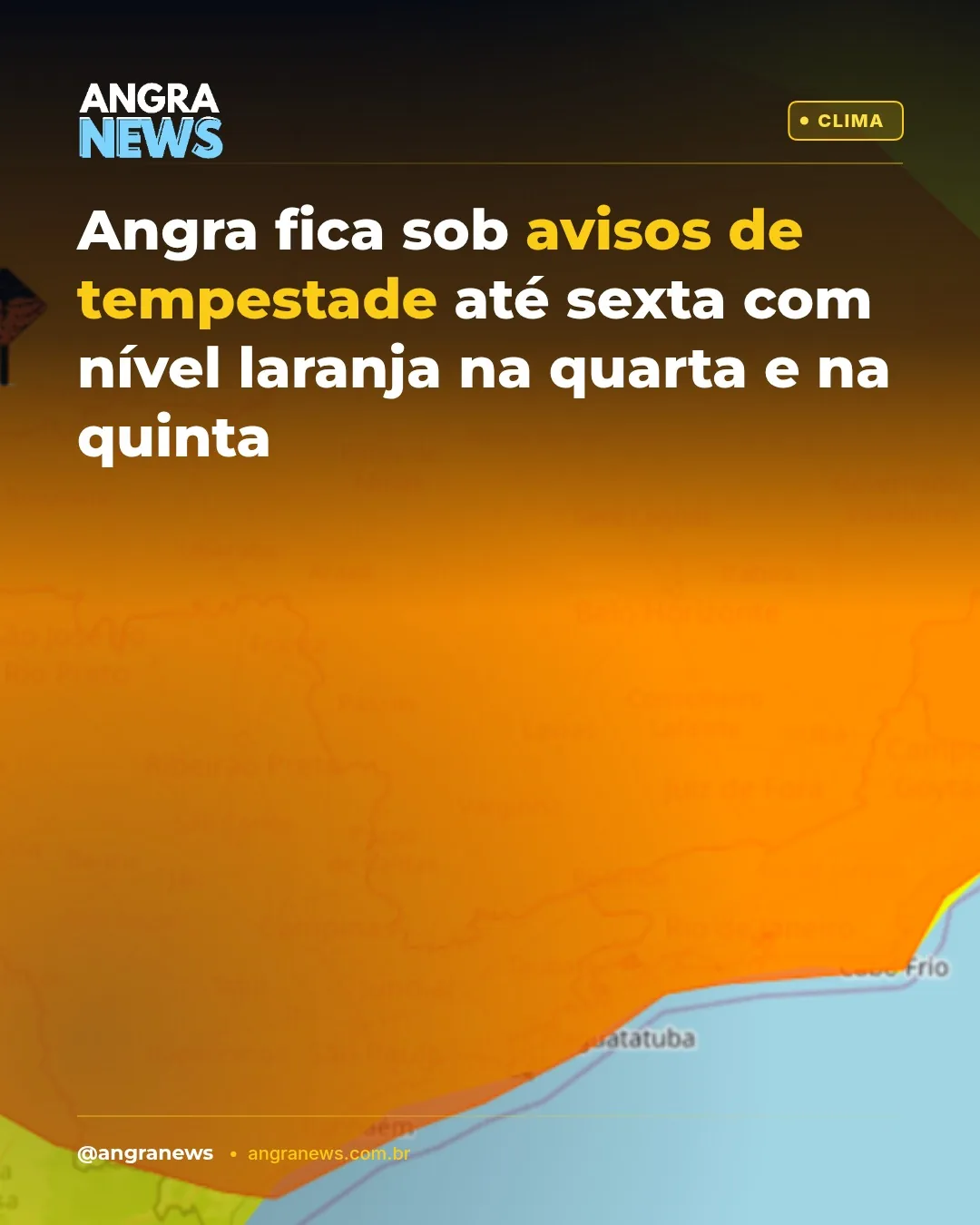 Angra fica sob avisos de tempestade até sexta com nível laranja na quarta e na quinta