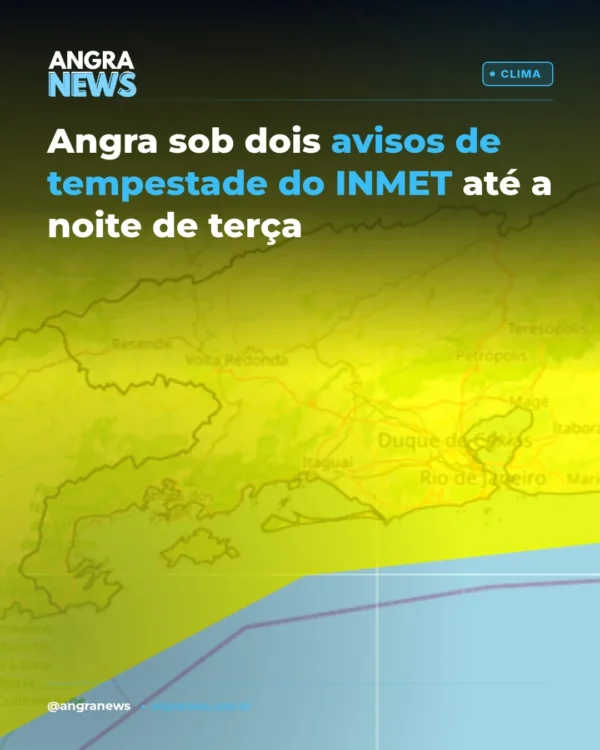 Angra sob dois avisos de tempestade do INMET até a noite de terça