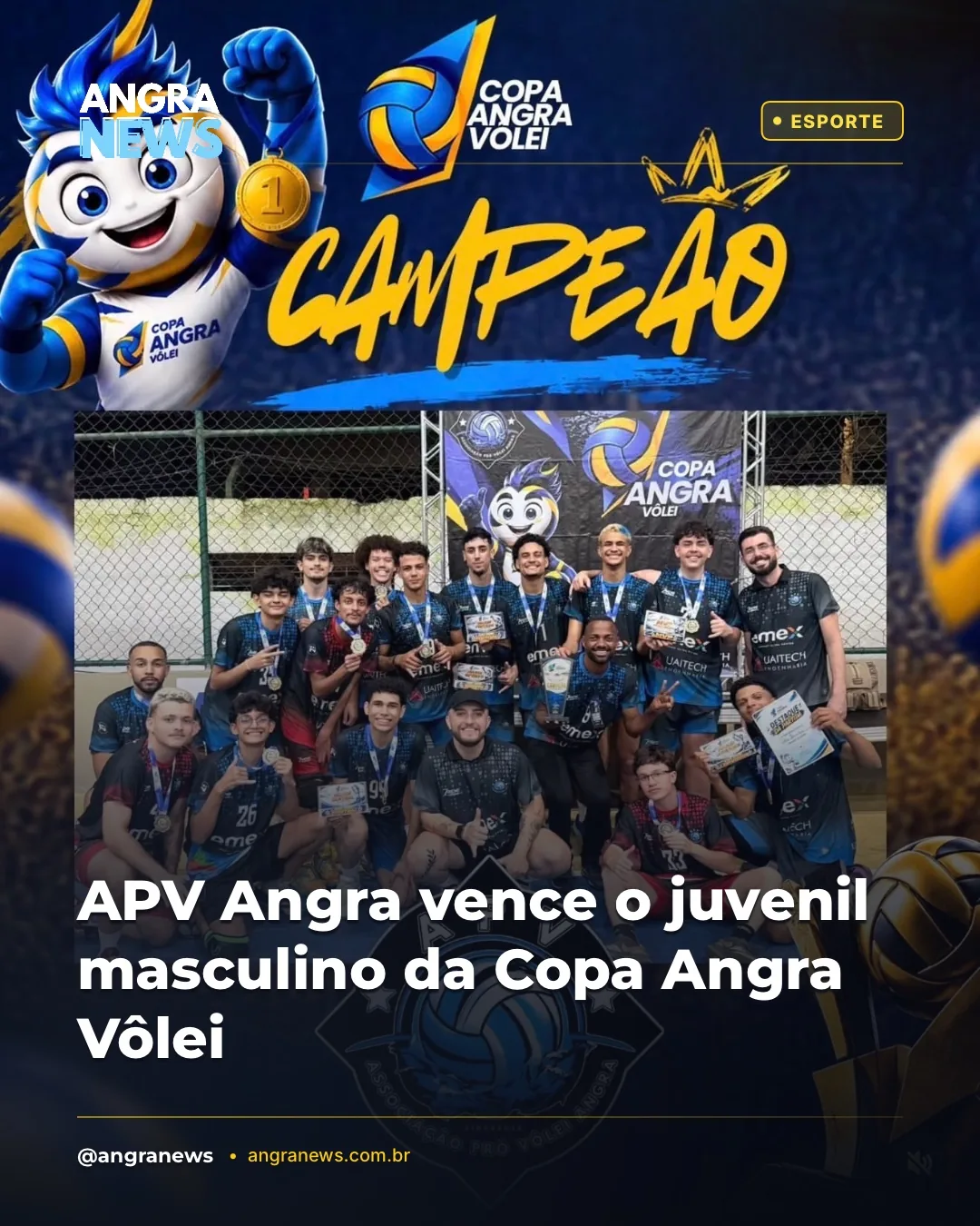 APV Angra vence o juvenil masculino da Copa Angra Vôlei