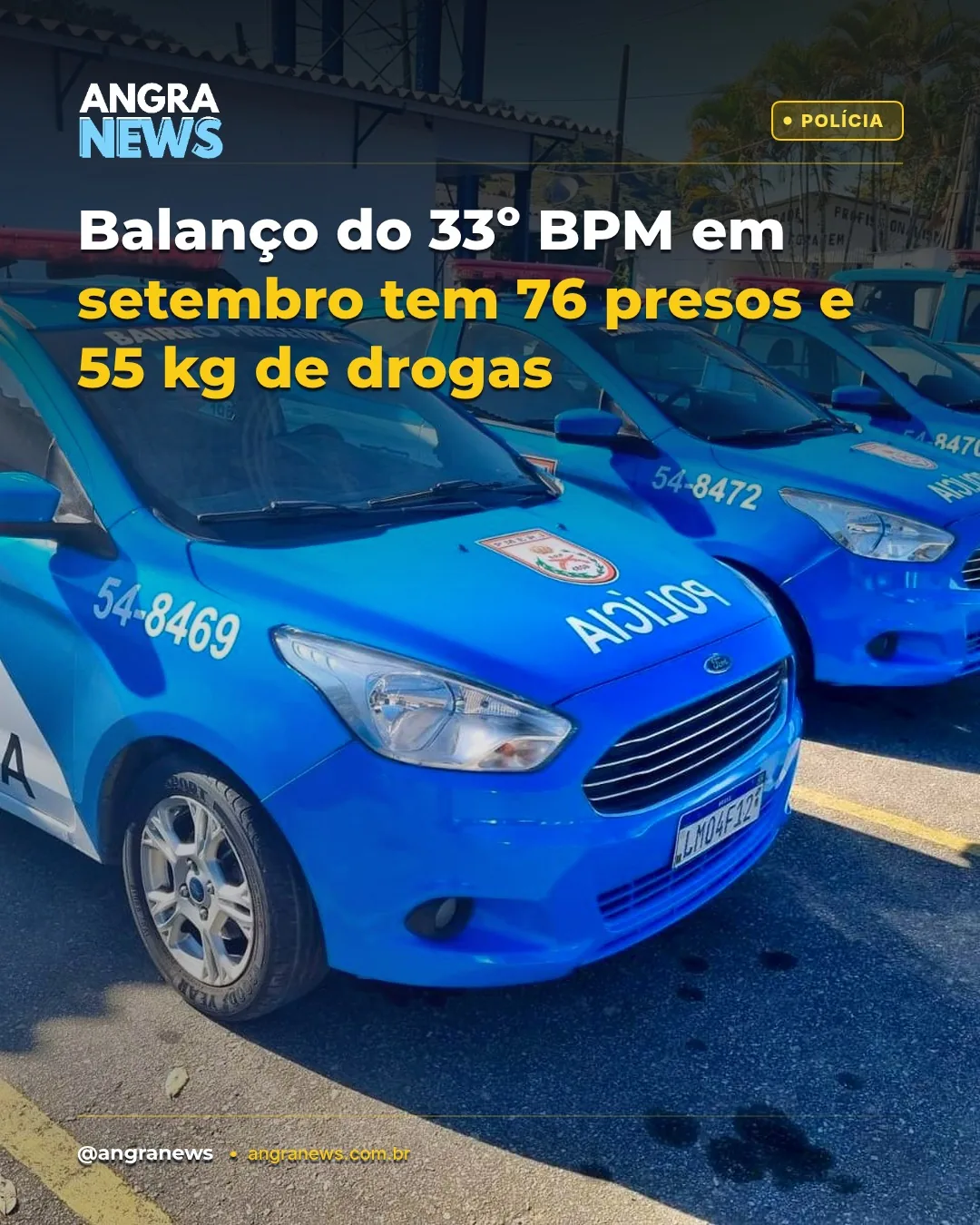 Balanço do 33º BPM em setembro tem 76 presos e 55 kg de drogas