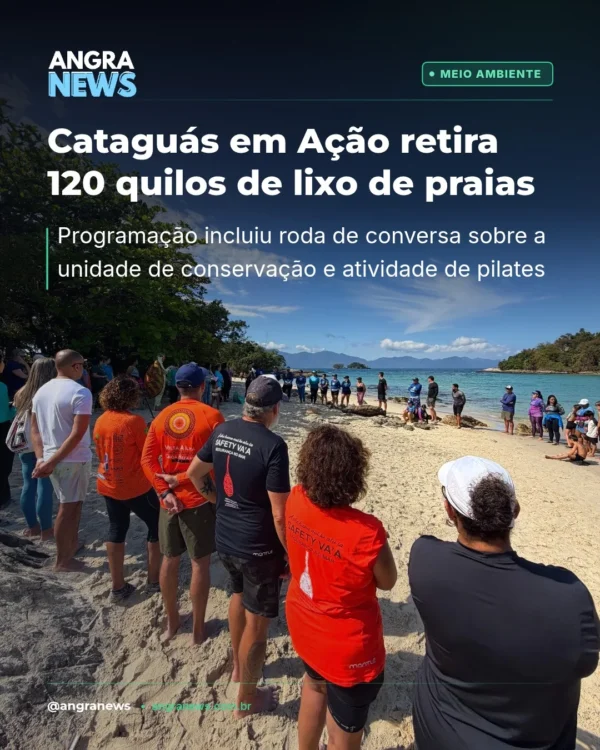 Cataguás em Ação retira 120 quilos de lixo de praias