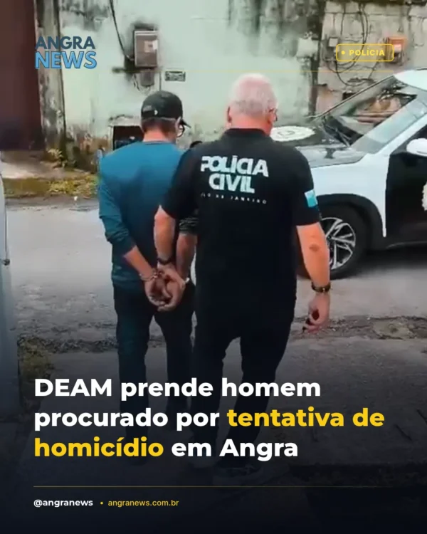 DEAM PRENDE HOMEM PROCURADO POR TENTATIVA DE HOMICÍDIO EM ANGRA