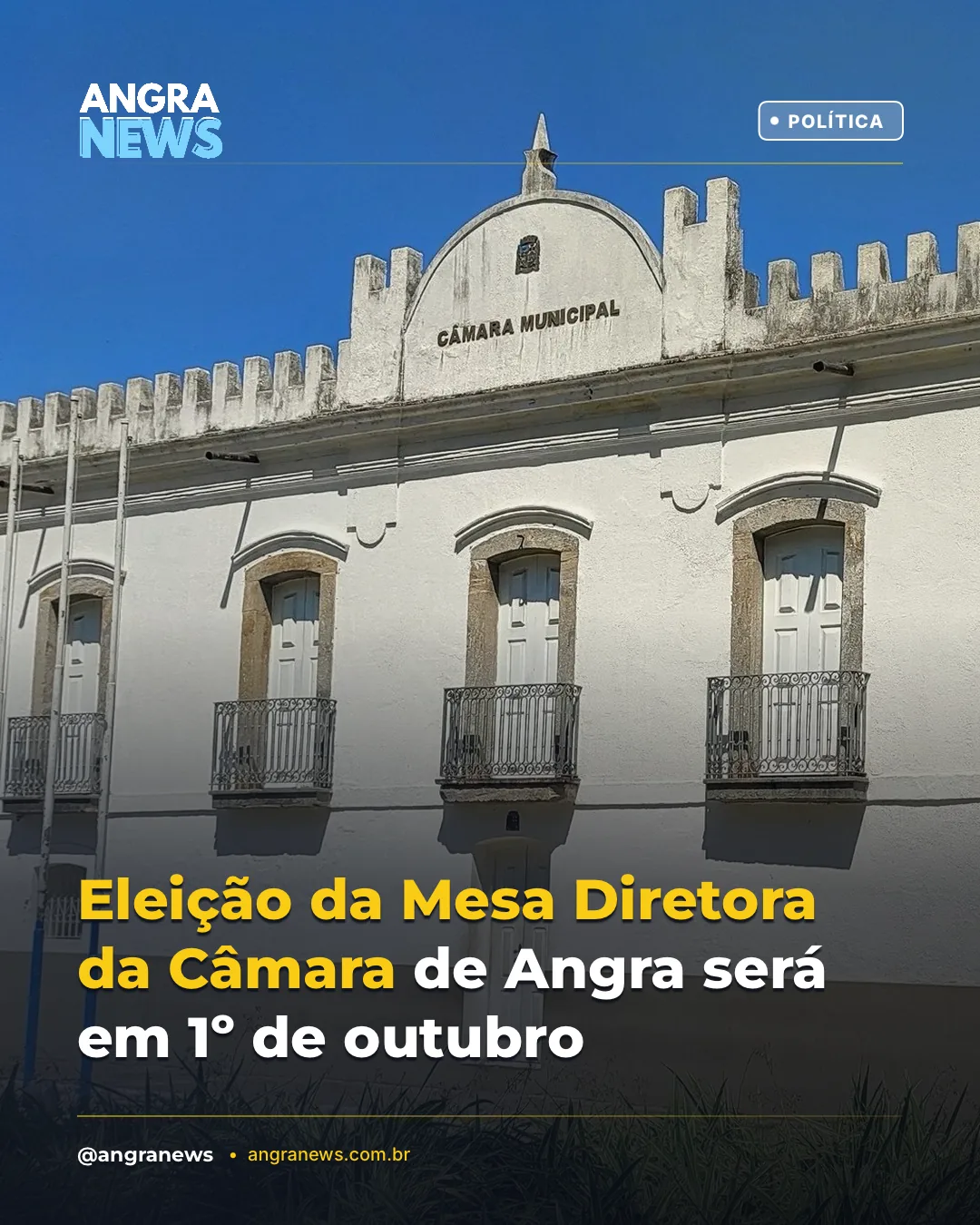 Eleição da Mesa Diretora da Câmara de Angra será em 1º de outubro