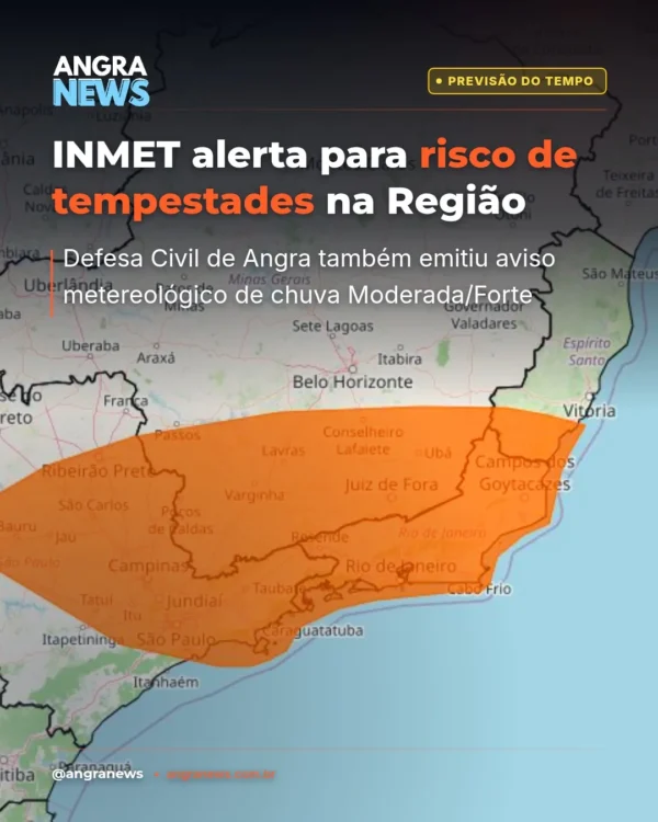 INMET alerta para risco de tempestades na Região