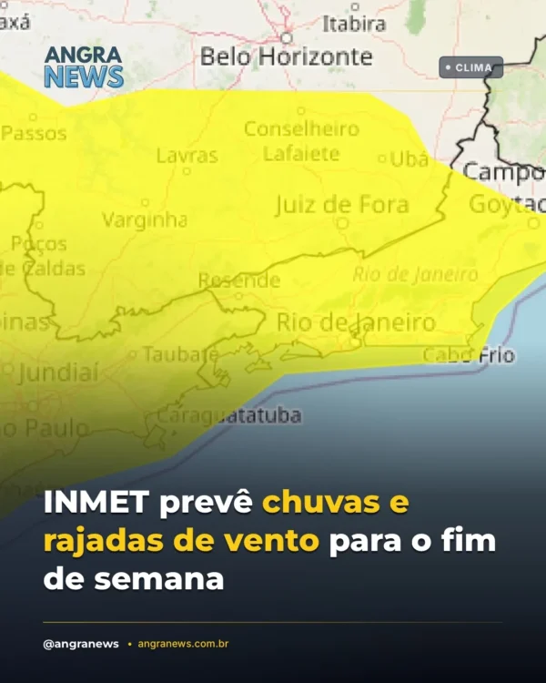 INMET prevê chuvas e rajadas de vento para o fim de semana