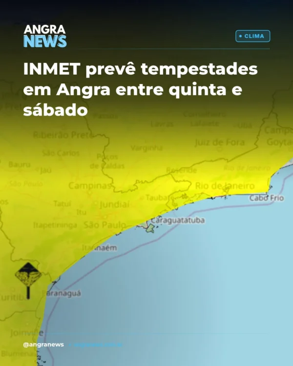 INMET prevê tempestades em Angra entre quinta e sábado