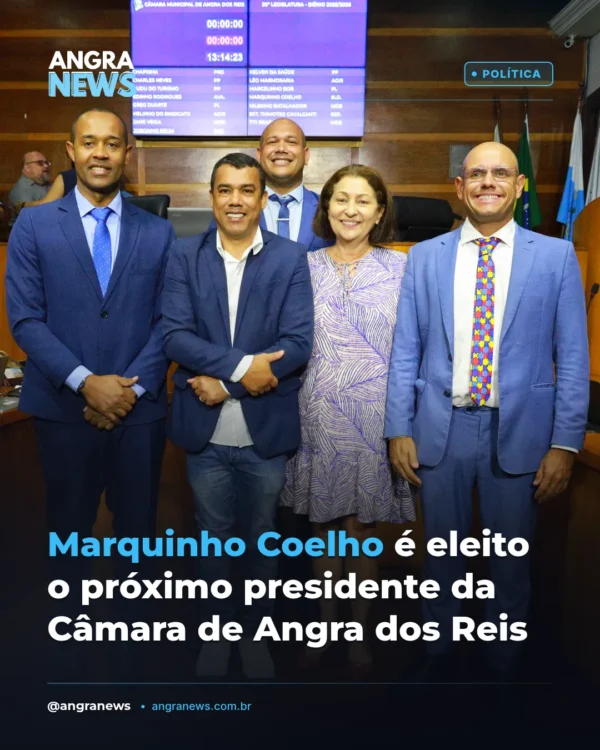 MARQUINHO COELHO É ELEITO O PRÓXIMO PRESIDENTE DA CÂMARA DE ANGRA