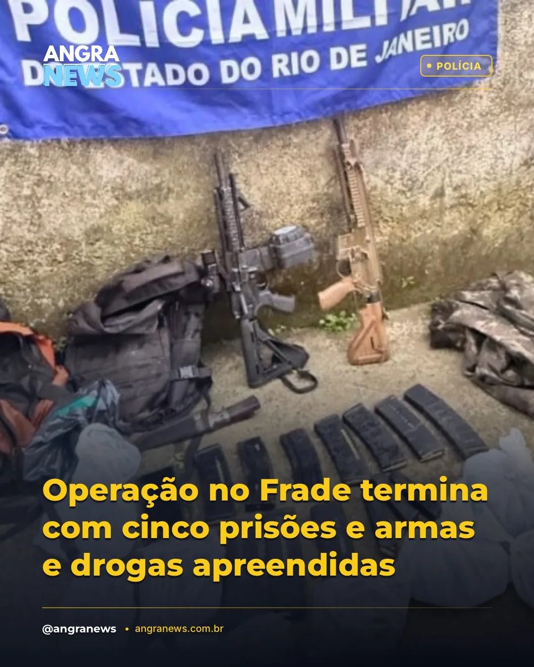 Operação no Frade termina com cinco prisões e armas e drogas apreendidas