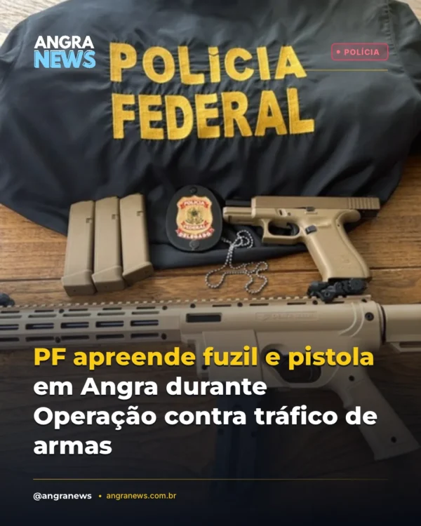 PF apreende fuzil e pistola em Angra durante Operação contra tráfico de armas