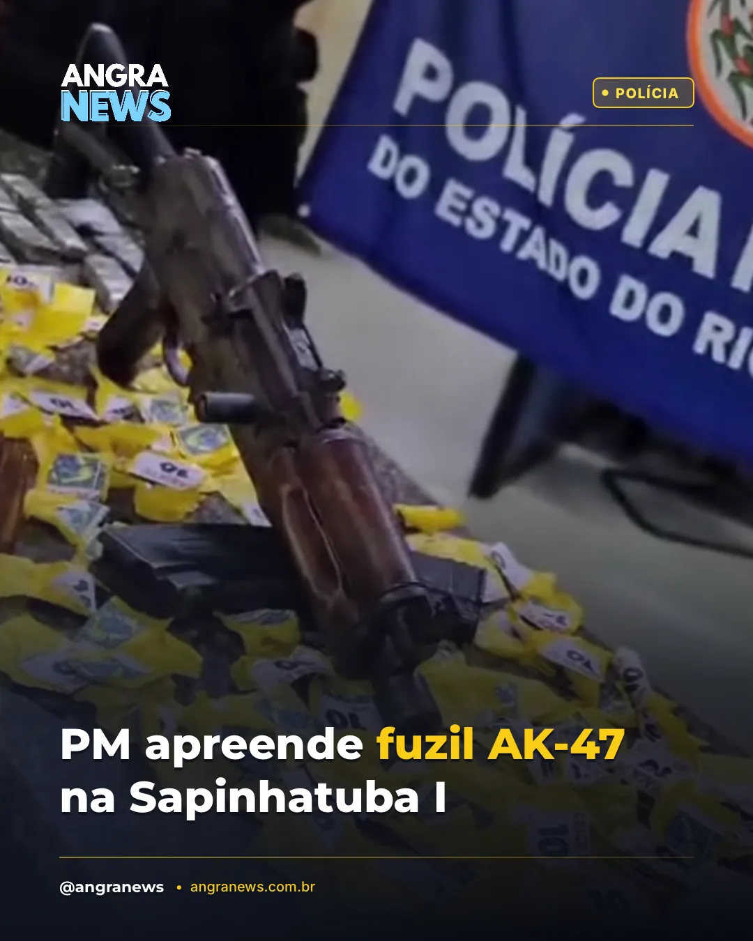 PM apreende fuzil AK-47 na Sapinhatuba I