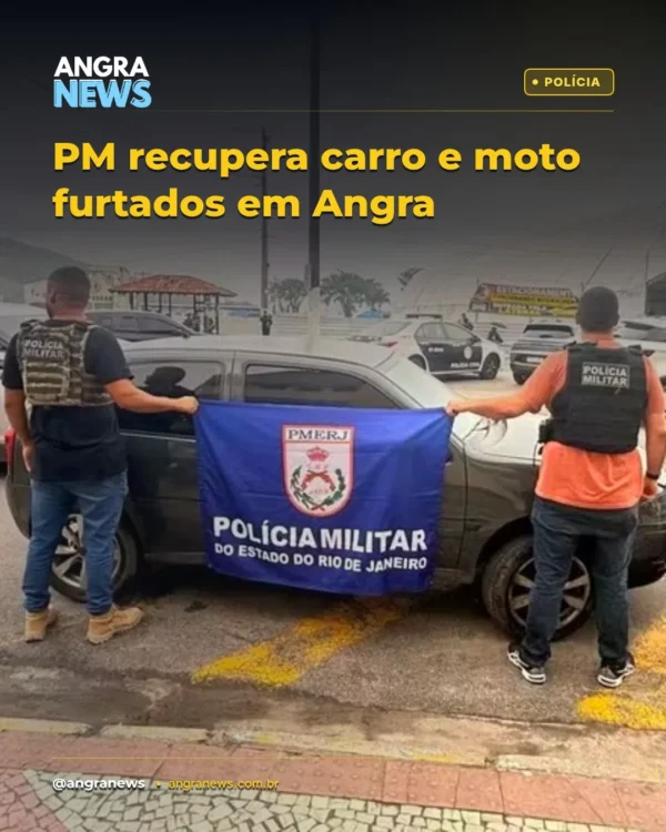 PM recupera carro e moto furtados em Angra