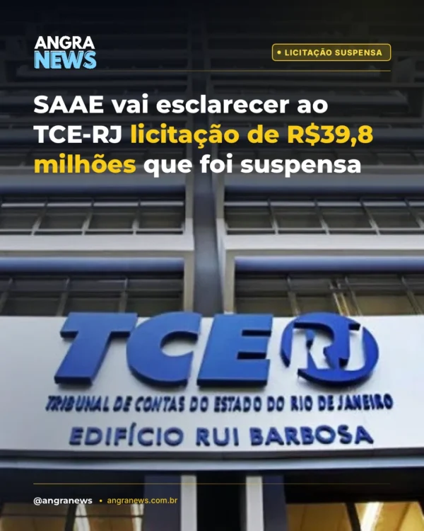 SAAE vai esclarecer ao TCE-RJ licitação de R$39,8 milhões que foi suspensa