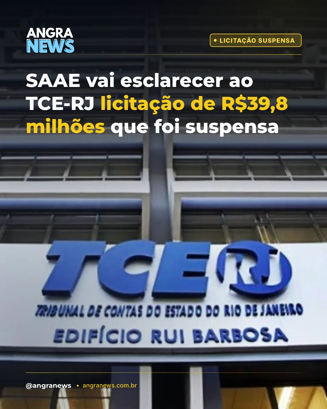 SAAE vai esclarecer ao TCE-RJ licitação de R$39,8 milhões que foi suspensa