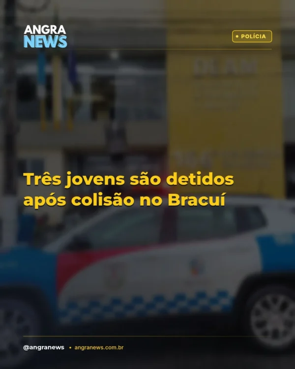 Três jovens são detidos após colisão no Bracuí