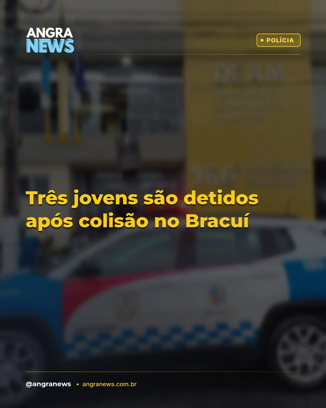 Três jovens são detidos após colisão no Bracuí