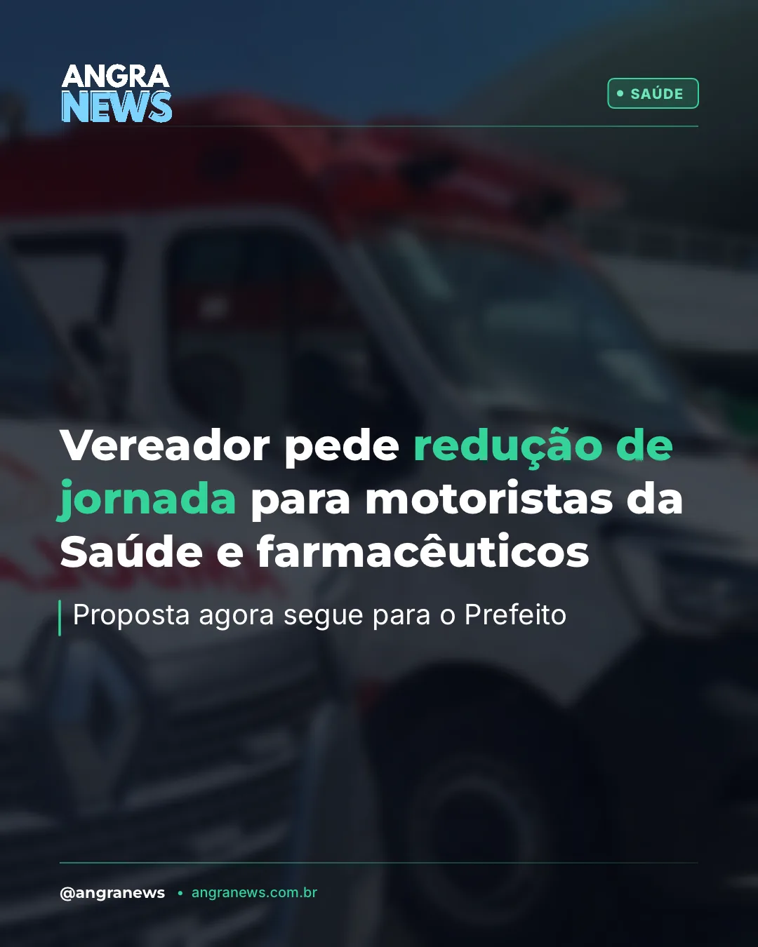 Vereador pede redução de jornada para motoristas da Saúde e farmacêuticos