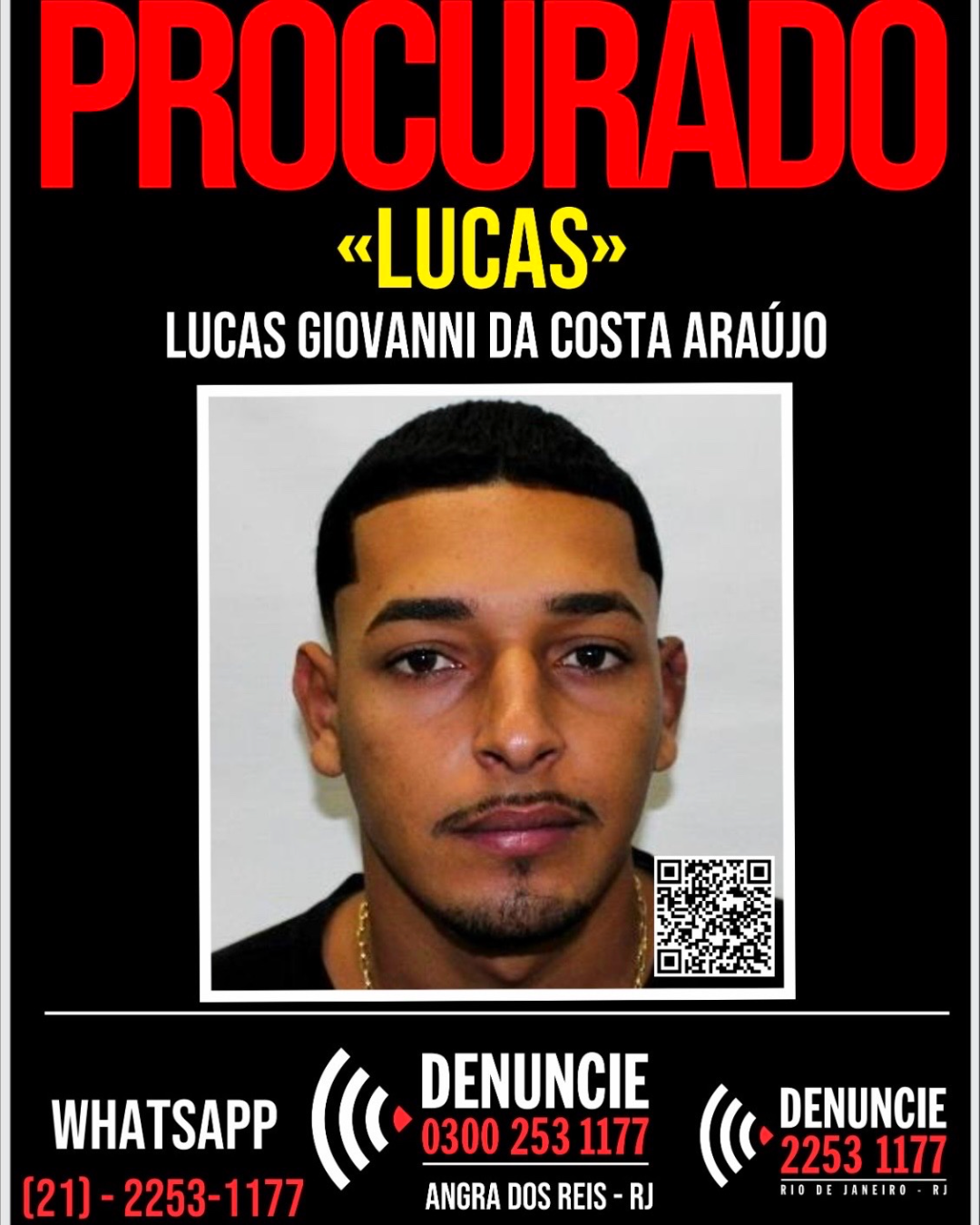 DISQUE DENÚNCIA PROCURA LUCAS GIOVANNI, SUSPEITO DE COAUTORIA EM HOMICÍDIO NA JAPUÍBA