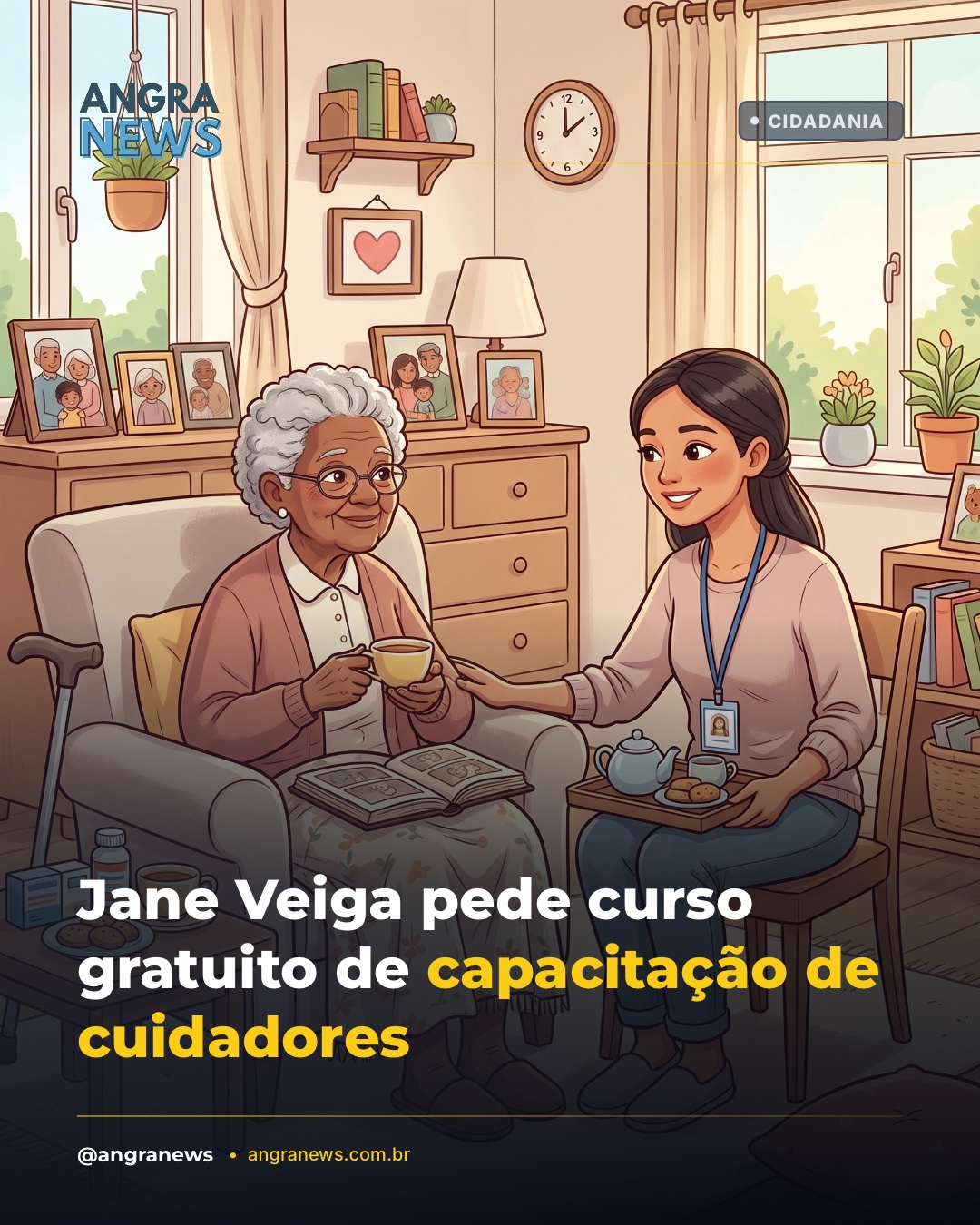 Jane Veiga pede curso gratuito de capacitação de cuidadores