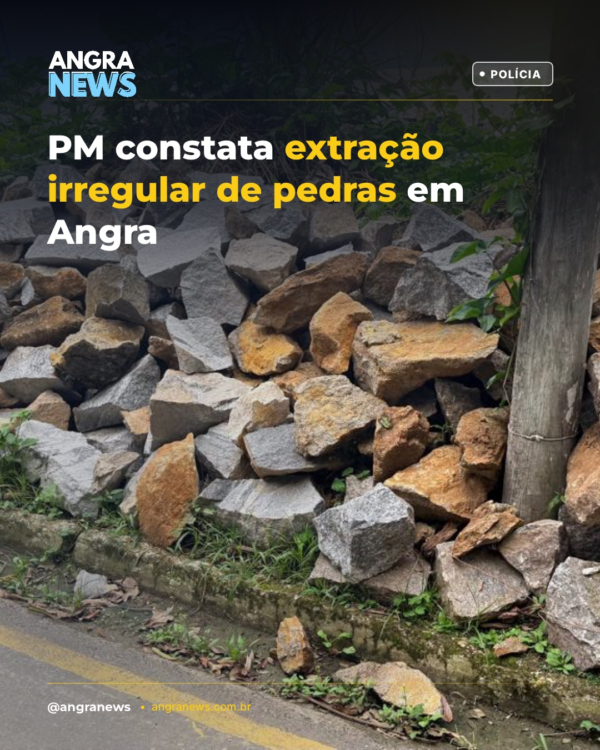 PM constata extração irregular de pedras em Angra