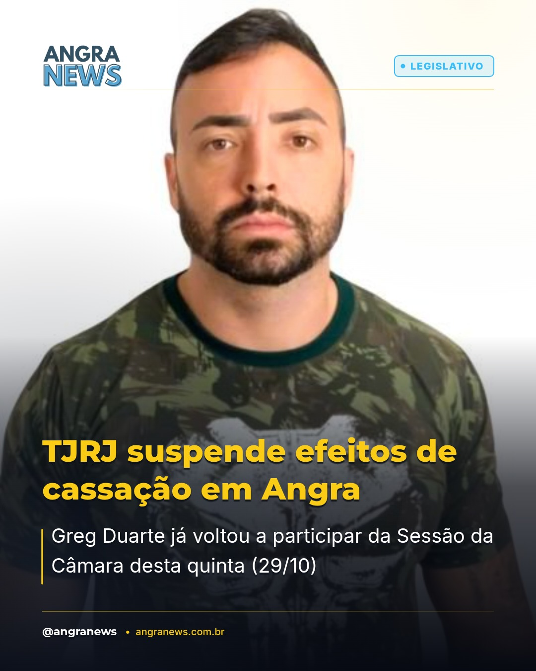 TJRJ suspende efeitos de cassação de Greg Duarte